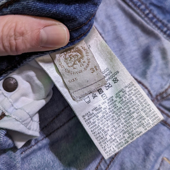 Men's Vintage Diesel Jeans Diesel Industry Distressed Denim, Size 31W/30L - Picture 6 of 8